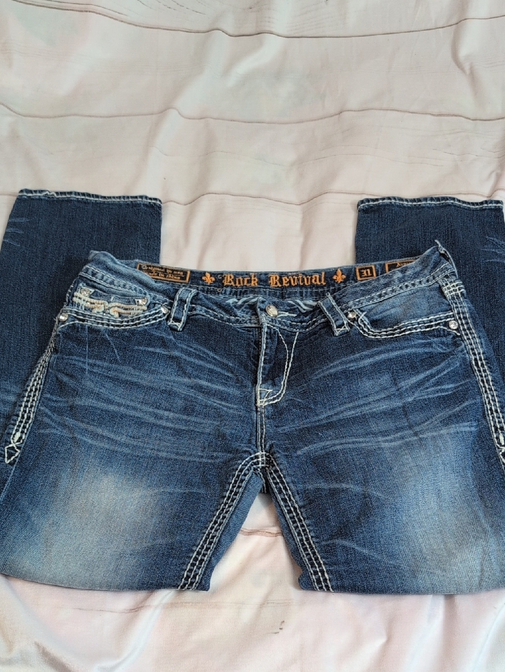 Rock Revival Easy Capril Avery Fit size 31 Cute Pockets Denim Capris Jeans - Picture 6 of 13